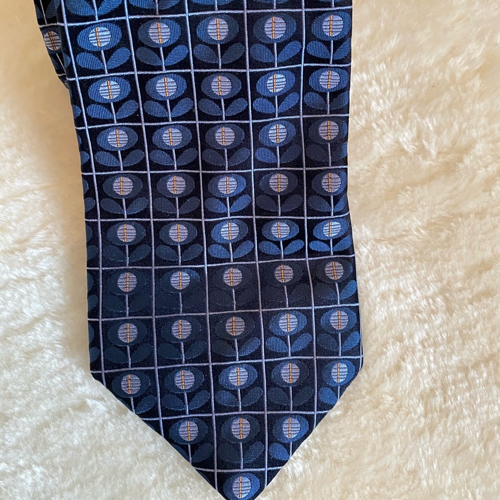 Ted Baker London Silk Navy Floral Pattern Neck Tie